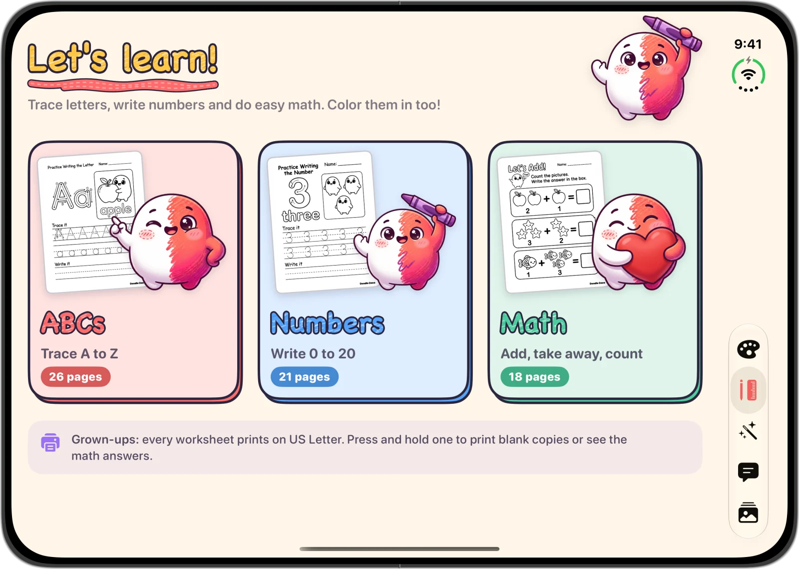 Learn ABCs, numbers and math on unfolded iPhone Duo
