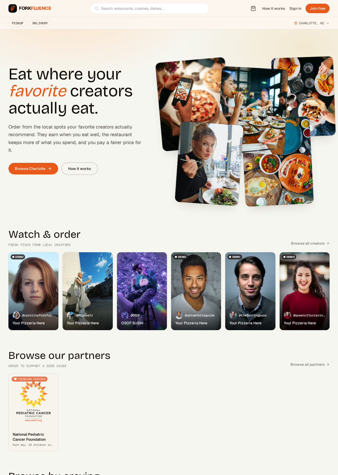 Forkfluence — local restaurant highlights and food ordering